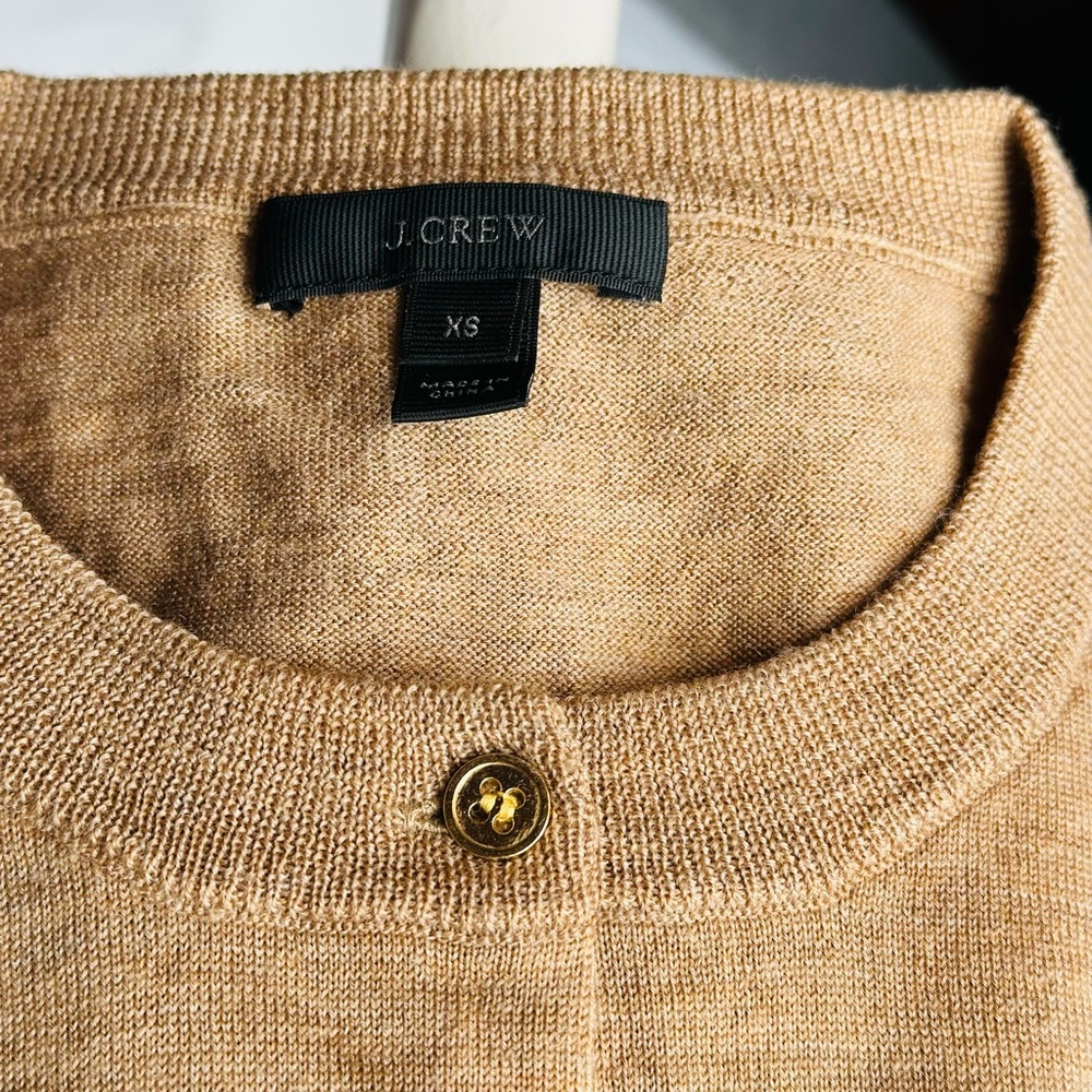 J.Crew Camel Button-Up Sweater